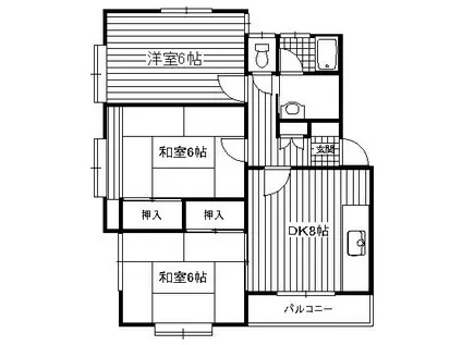 アネックスJ(3DK/2階)の間取り写真