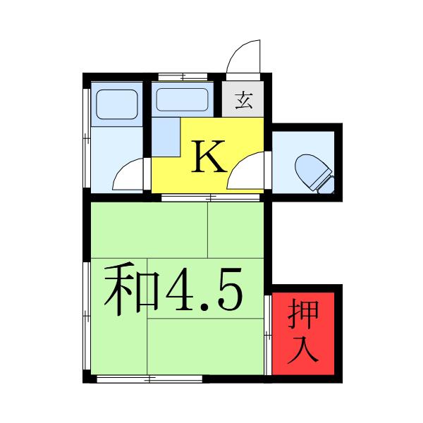 寿荘(1K/1階)の間取り写真