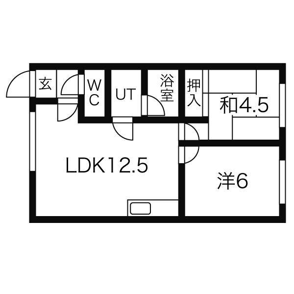 パークハイツ吉田(2LDK/2階)の間取り写真