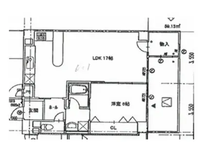 クローバー・プレミア昭和町(1LDK/7階)の間取り写真