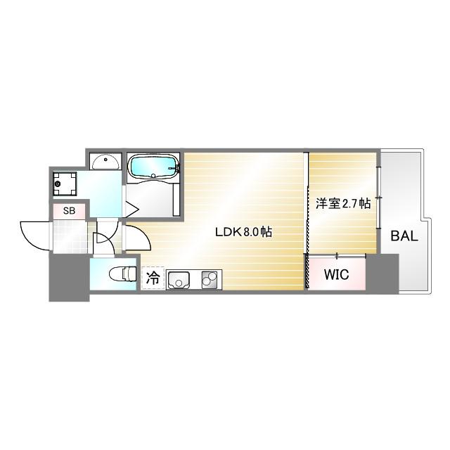 セレニテ神戸西エクラ(1LDK/8階)の間取り写真