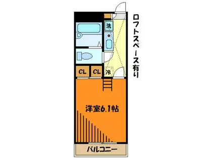 レオパレスメイフラワー(1K/3階)の間取り写真