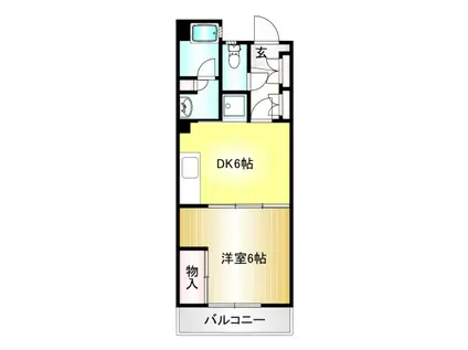 広部マンション(1DK/4階)の間取り写真