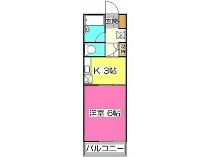 サンジュエリー所沢(1K/2階)の間取り写真