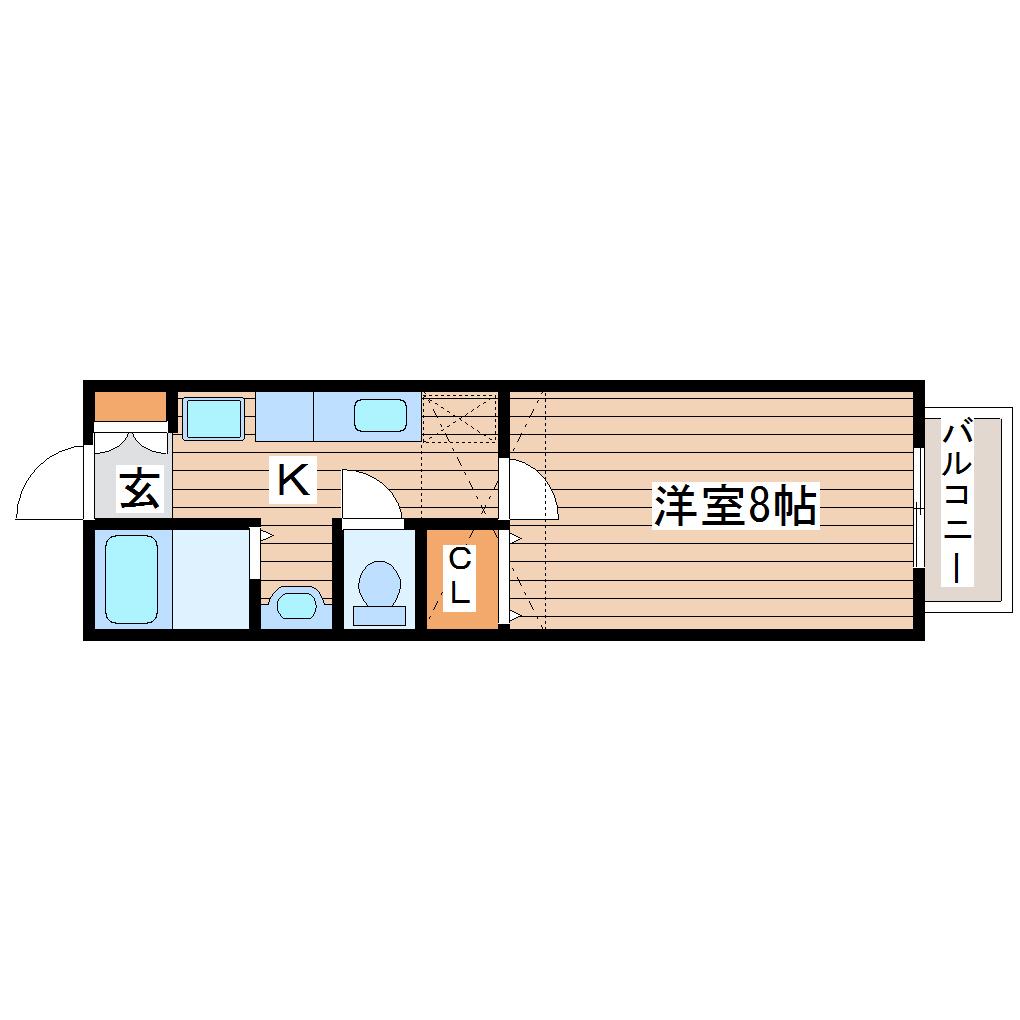 アネシス南光台(1K/2階)の間取り写真