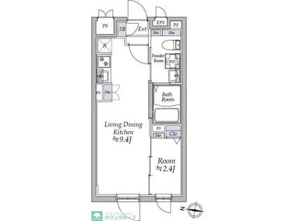 アトリオフラッツ高円寺ノース(1DK/1階)の間取り写真