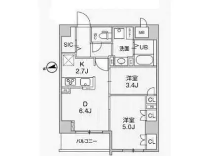 アリビス中野(1SLDK/1階)の間取り写真