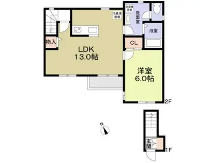 VILLA SUBARU(1LDK/2階)の間取り写真