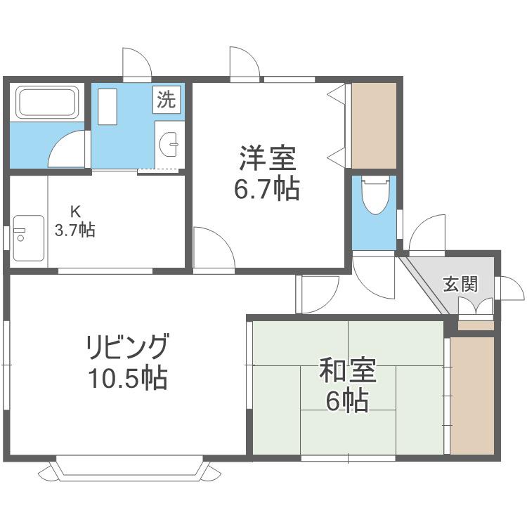 コーポルシオール(2LDK/3階)の間取り写真