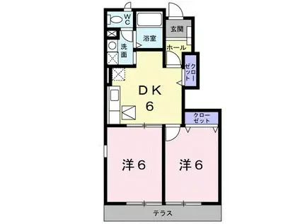メゾン住吉(2DK/1階)の間取り写真