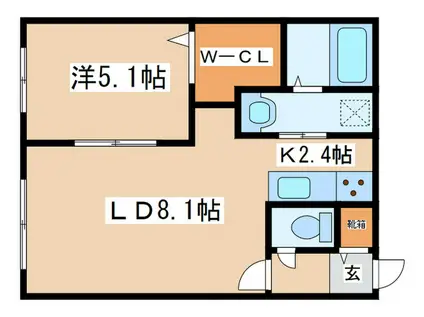 GALO(1LDK/3階)の間取り写真