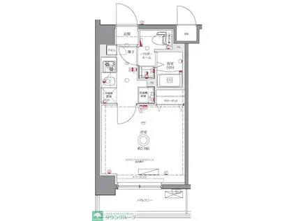 GENOVIA西川口II(1K/7階)の間取り写真