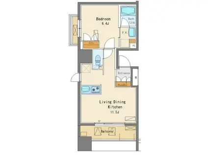 パークアクシス押上(1LDK/7階)の間取り写真