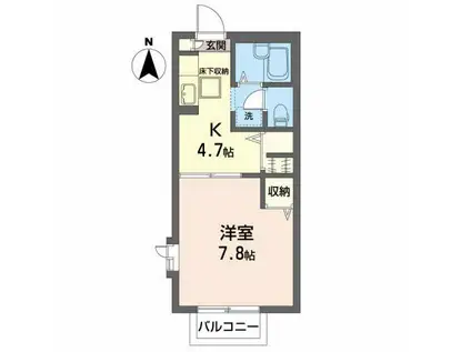 マンハイムIII(1K/1階)の間取り写真