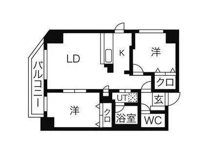 スカイコート(2LDK/10階)の間取り写真