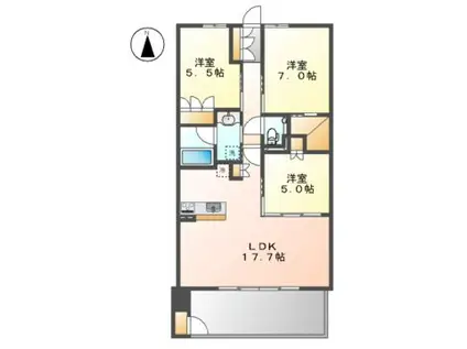 サンメゾン千種公園東(3LDK/6階)の間取り写真