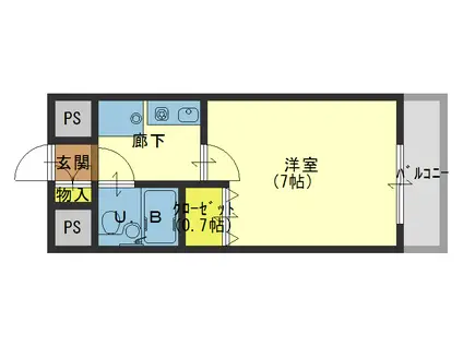 エスリード森ノ宮第2(1K/9階)の間取り写真