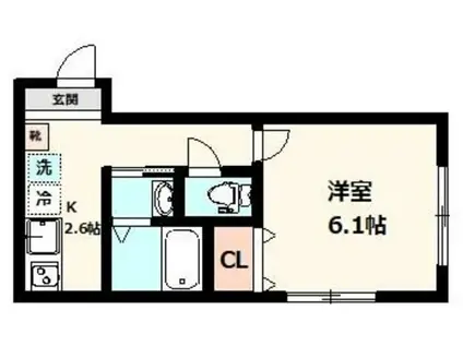 ラ・ルミエール カツラ(1K/1階)の間取り写真
