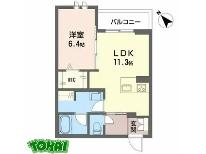 SHAMAISON MATSUSAKACASTLE(1LDK/3階)の間取り写真