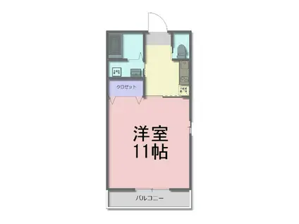 KURURU(1K/2階)の間取り写真