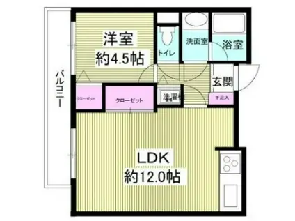 グランバリュー羽田(1LDK/2階)の間取り写真