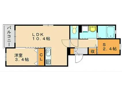 PLATZ A(1SLDK/3階)の間取り写真