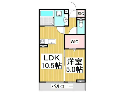 GLANZ HASEGAWA(1LDK/2階)の間取り写真