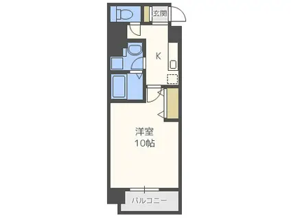 ランドマークシティ大阪城南(1K/4階)の間取り写真