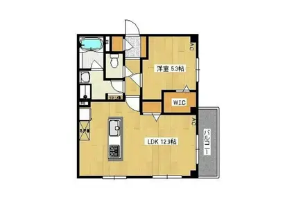 コンソルテ C(1LDK/2階)の間取り写真