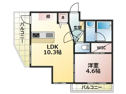 エクセレントシティ市川マスタリー(1LDK/3階)の間取り写真