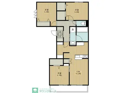 鶴川3丁目メゾン(3LDK/2階)の間取り写真