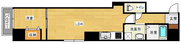 月光東蟹屋(1LDK/3階)の間取り写真