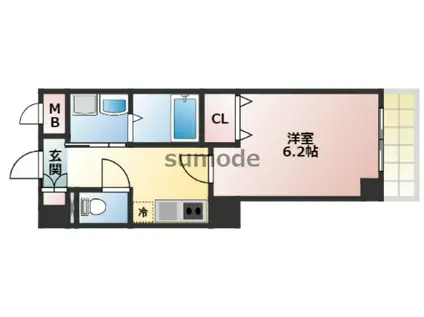TUKASAレジデンス(1K/2階)の間取り写真