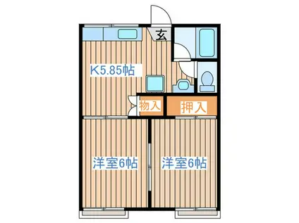 桜ケ丘ガーデン(2K/2階)の間取り写真