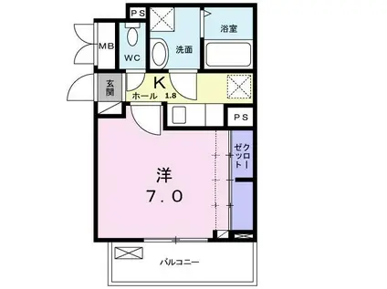 ジャスミン(1K/3階)の間取り写真