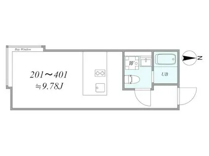 TRIAS315(1K/3階)の間取り写真