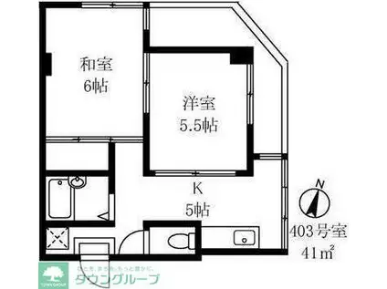 グランディ雪谷(2K/4階)の間取り写真