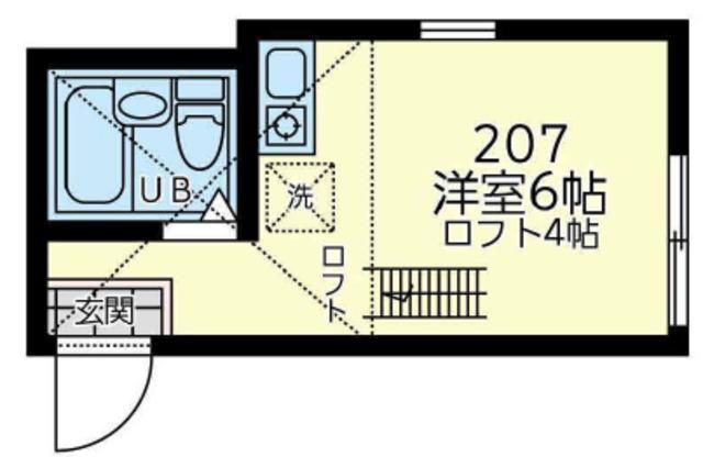 ユナイト塩浜ジョセフィンベーカー(ワンルーム/2階)の間取り写真