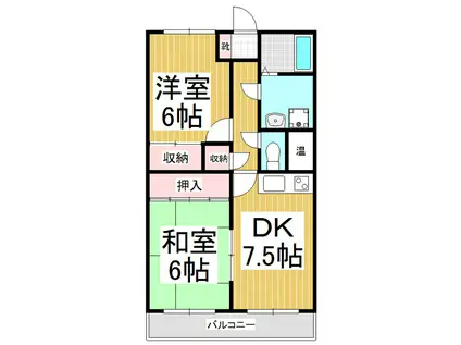 平岡マンション(2DK/2階)の間取り写真