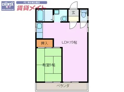 メゾンアルフォート(1LDK/3階)の間取り写真