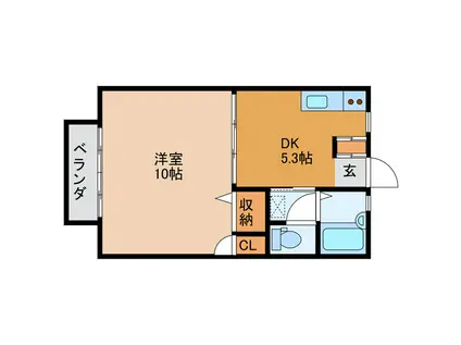 コーポアゼリア(1DK/2階)の間取り写真