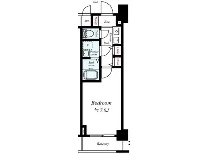 サムティー中之島公園南(1K/4階)の間取り写真