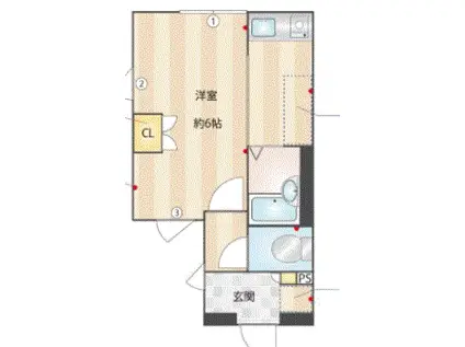 アマックス世田谷(1K/4階)の間取り写真