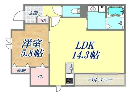 BLU MAIRNO(1LDK/2階)の間取り写真