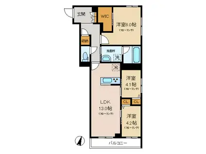 シャーメゾンステージ中野方南町(3LDK/3階)の間取り写真