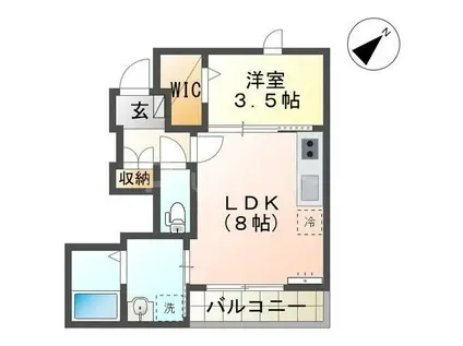 LINA(1LDK/1階)の間取り写真