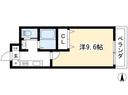CALM北山(1K/5階)の間取り写真