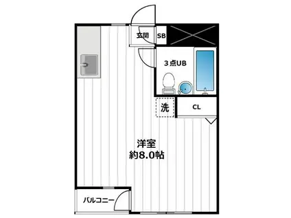 北千住東宝ハイム(ワンルーム/3階)の間取り写真
