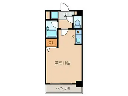 アクセス砂津(ワンルーム/7階)の間取り写真