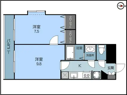 フィール白山公園(1LDK/7階)の間取り写真